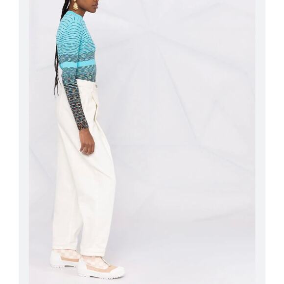 M Missoni Collection patterned intarsia-knit wool blend Sky sweater size 38/ US2 - Picture 4 of 14